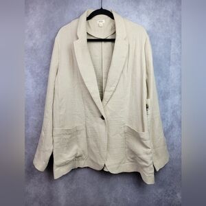ANA A New Approach Casual Blazer Womens  Cotton Linen Blend Size‎ XL